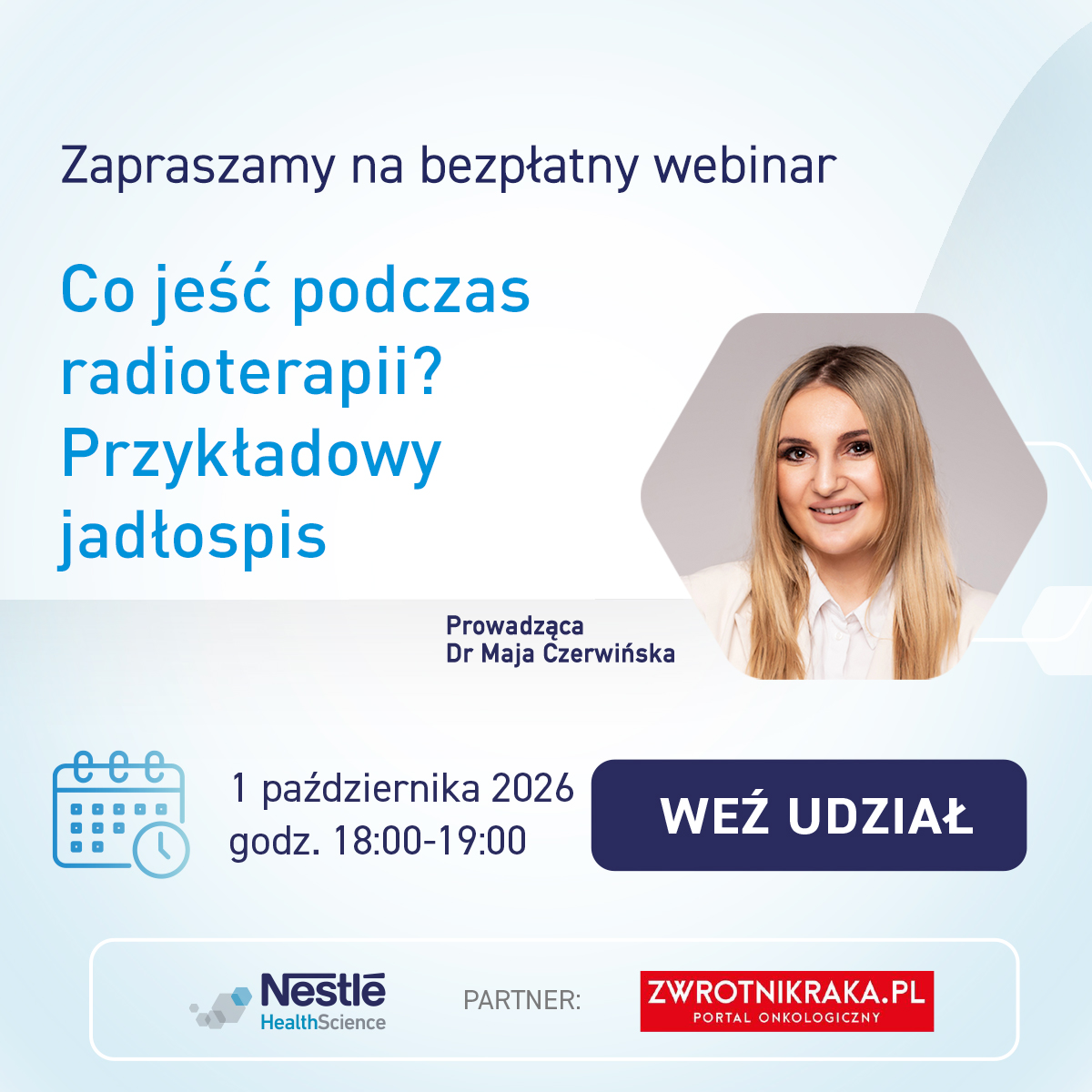 Webinar: co jeść podczas radioterapii? Przykładowy jadłospis